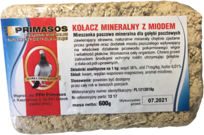 PRIMASOS Kołacz Mineralny z Miodem Biały 