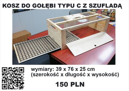 KOSZ DO GOŁĘBI Z SZUFLADĄ