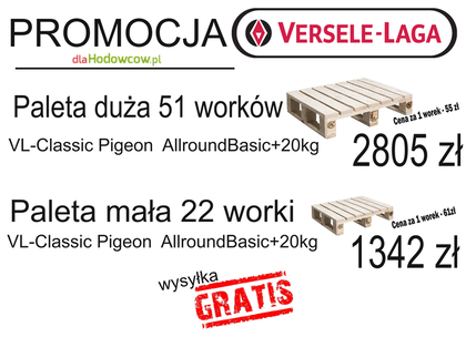 PROMOCJA KARMY DUŻA PALETA VL-CLASSIC PIGEON ALLROUND BASIC+